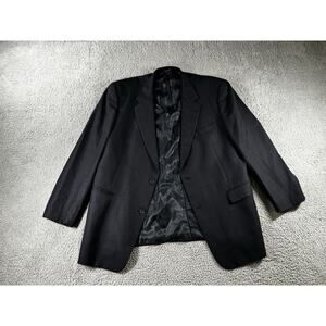 Austin Reed Sport Coat Blazer Men 46 R Wool Plus Lycra 2 Button Windowpane Plaid